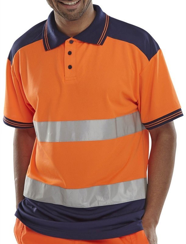 BSEEN PK SHIRT TWO TONE ORANGE / NAVY