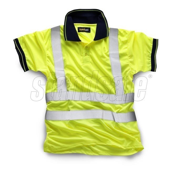 HV004 HI VIS POLO SHORT SLEEVE YELLOW