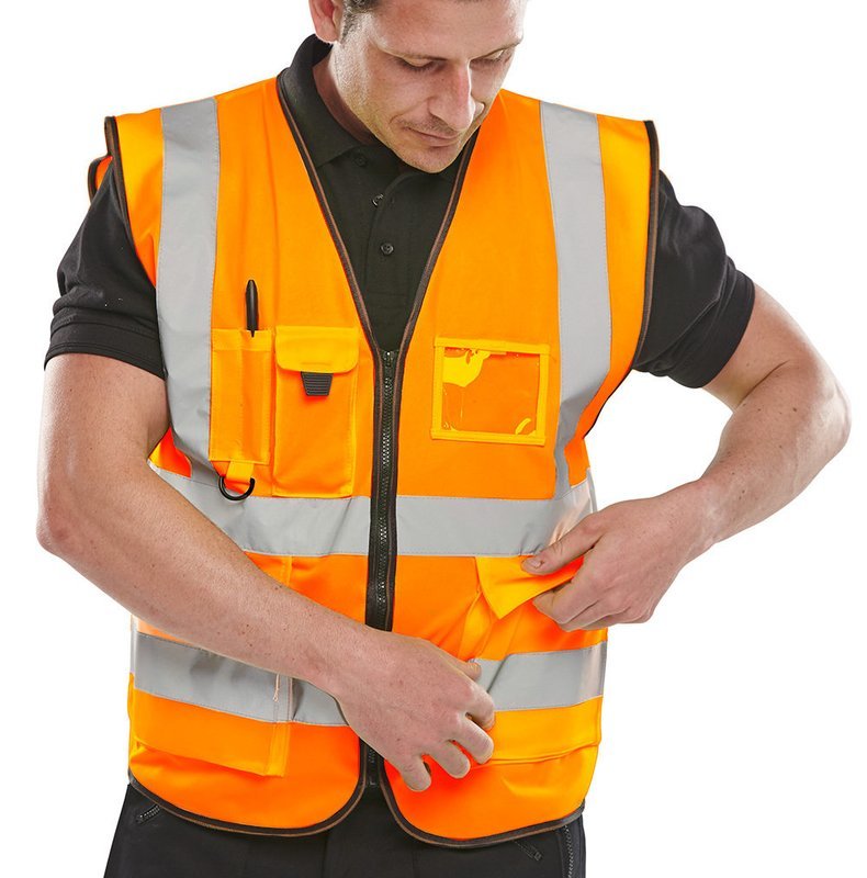 EXECUTIVE HI VIZ WAISTCOAT ORANGE