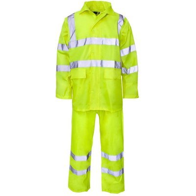 Polyester/PVC Hi Vis Rainwear - Rainsuit Yellow