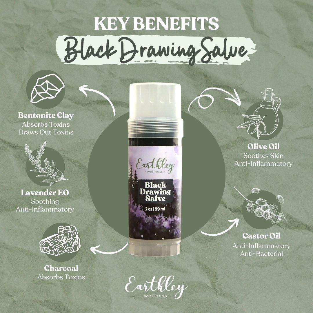 Black drawing salve stick 2oz