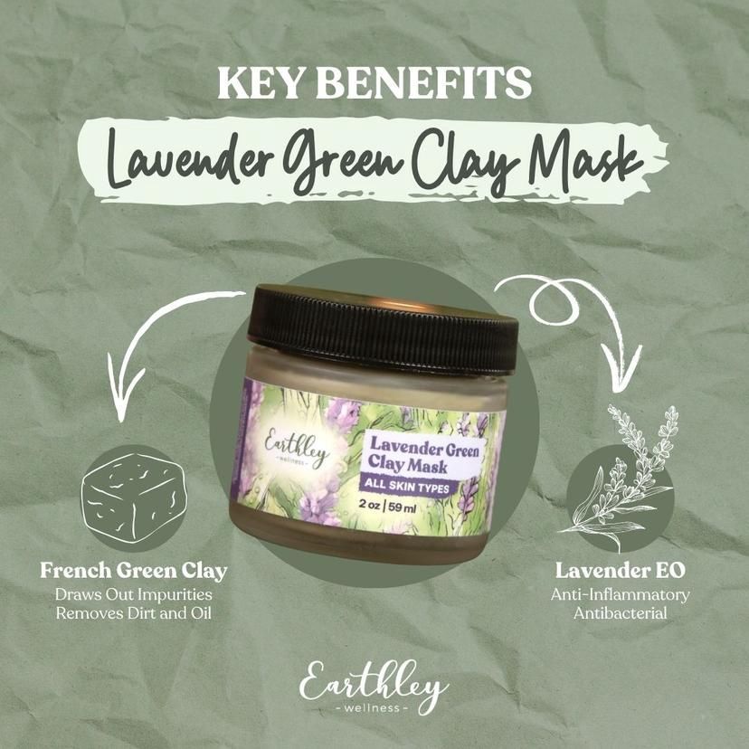 lavender green clay mask 1.5 oz