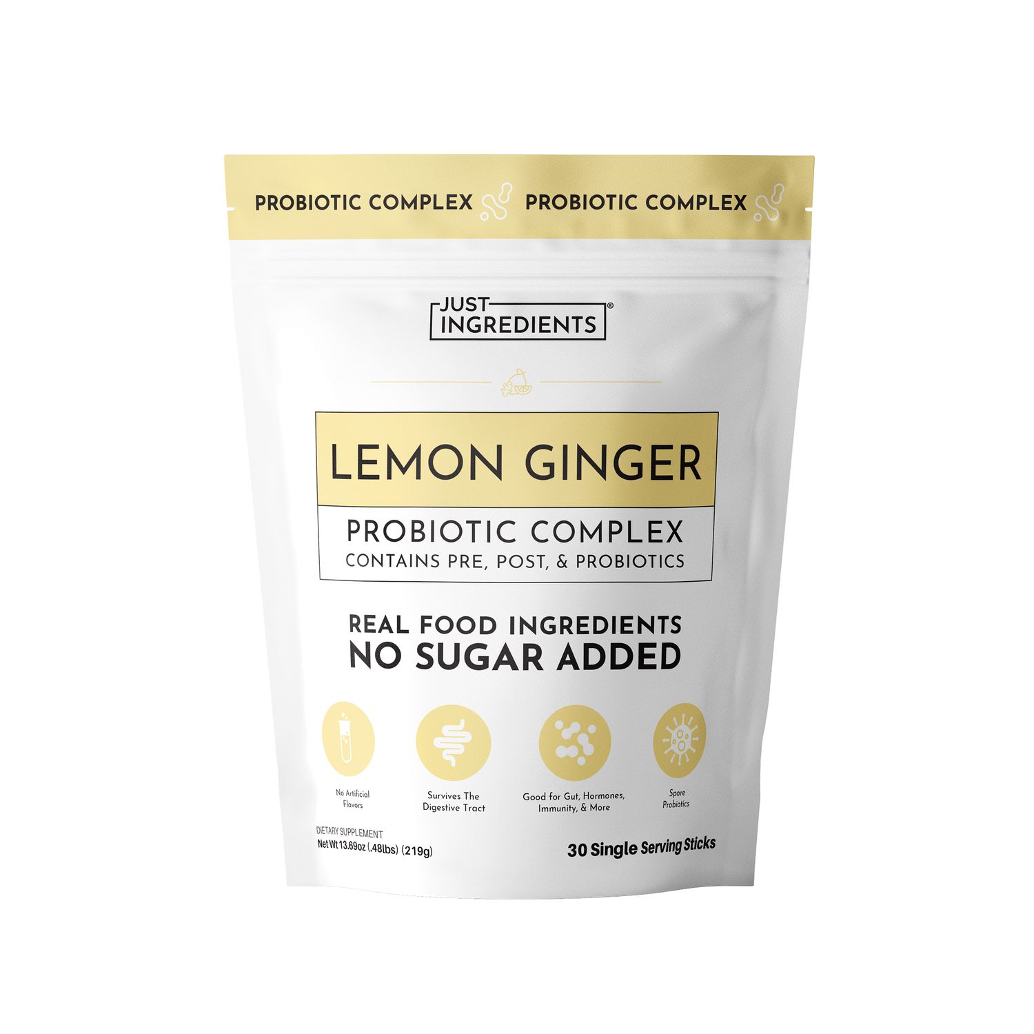 Just ingredients lemon ginger probiotic