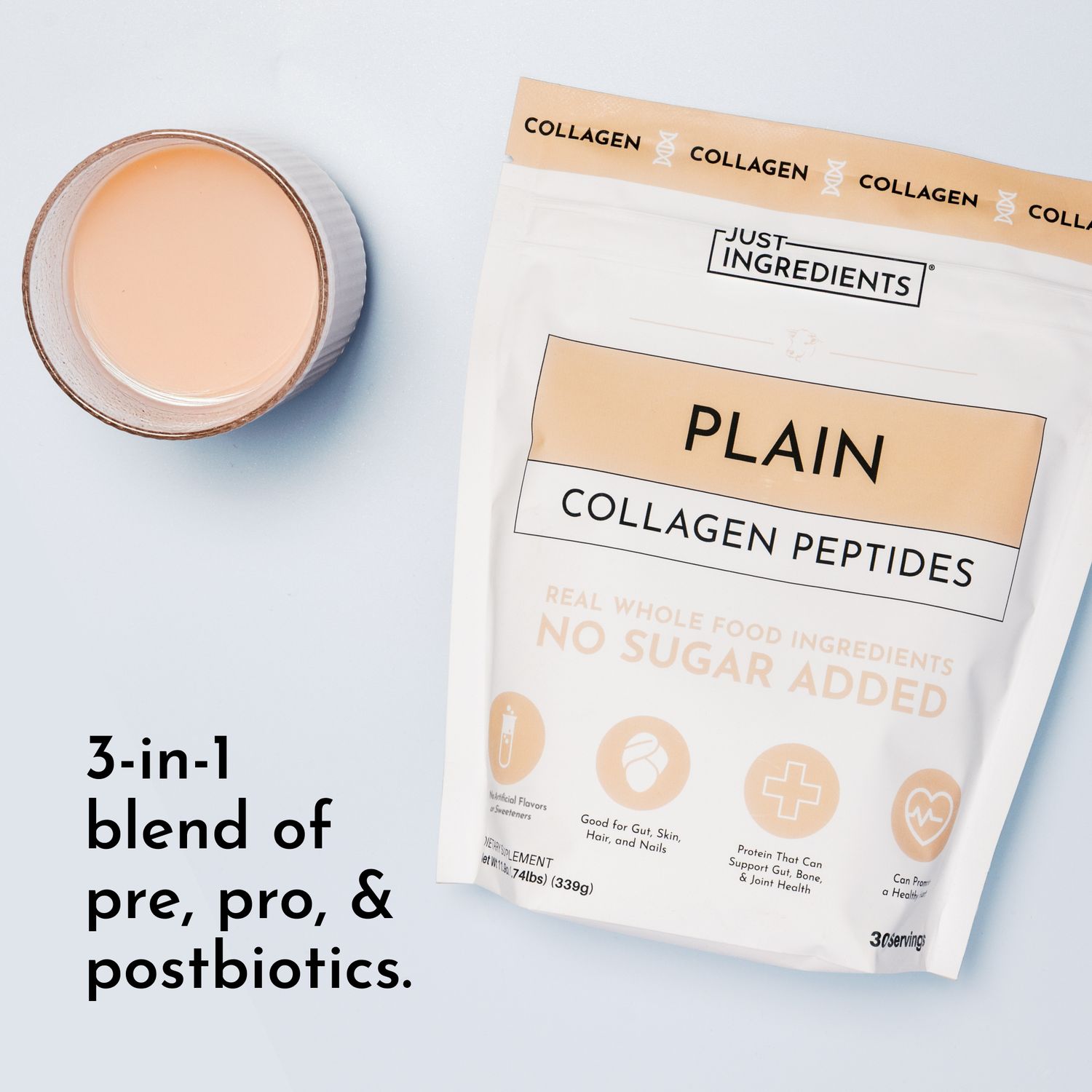 Plain collagen powder