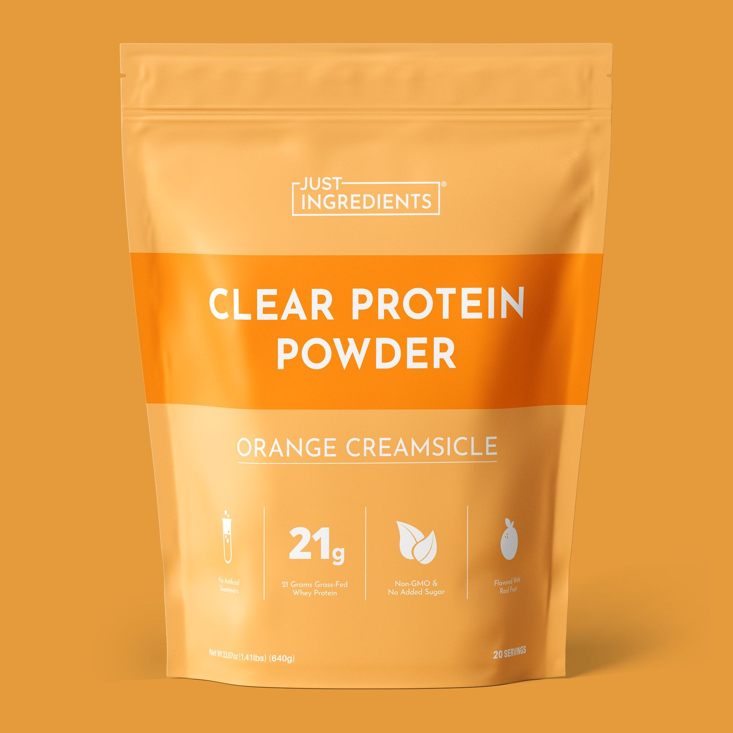 Clear protein powder orange creamsicle