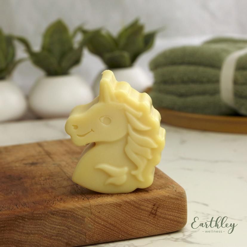Unicorn shape body soap