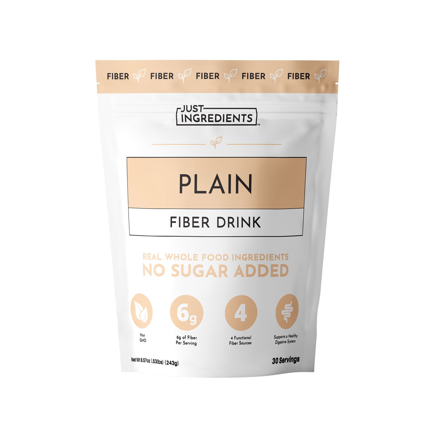 Plain fiber powder