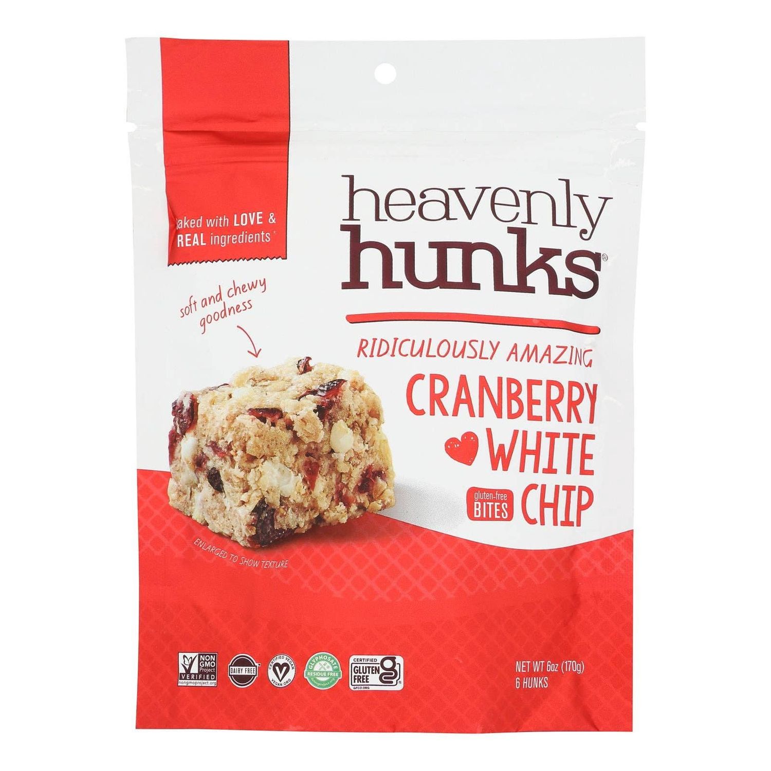 White Chocolate Cranberry Cookie Hunks - 6 Pack, 6 OZ