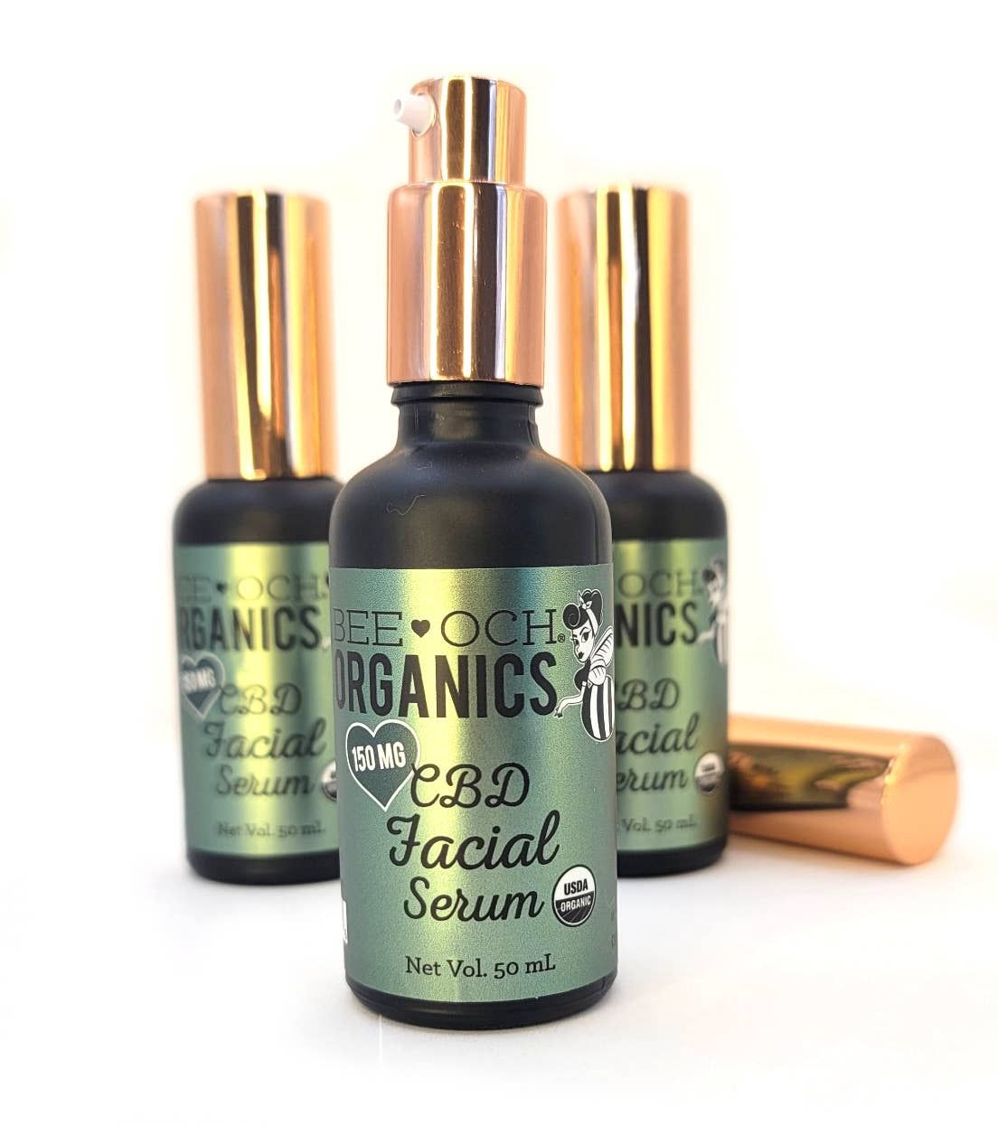 CBD Facial Serum 150mg - USDA Certified Organic: Floral / 50mL Treatment Pump