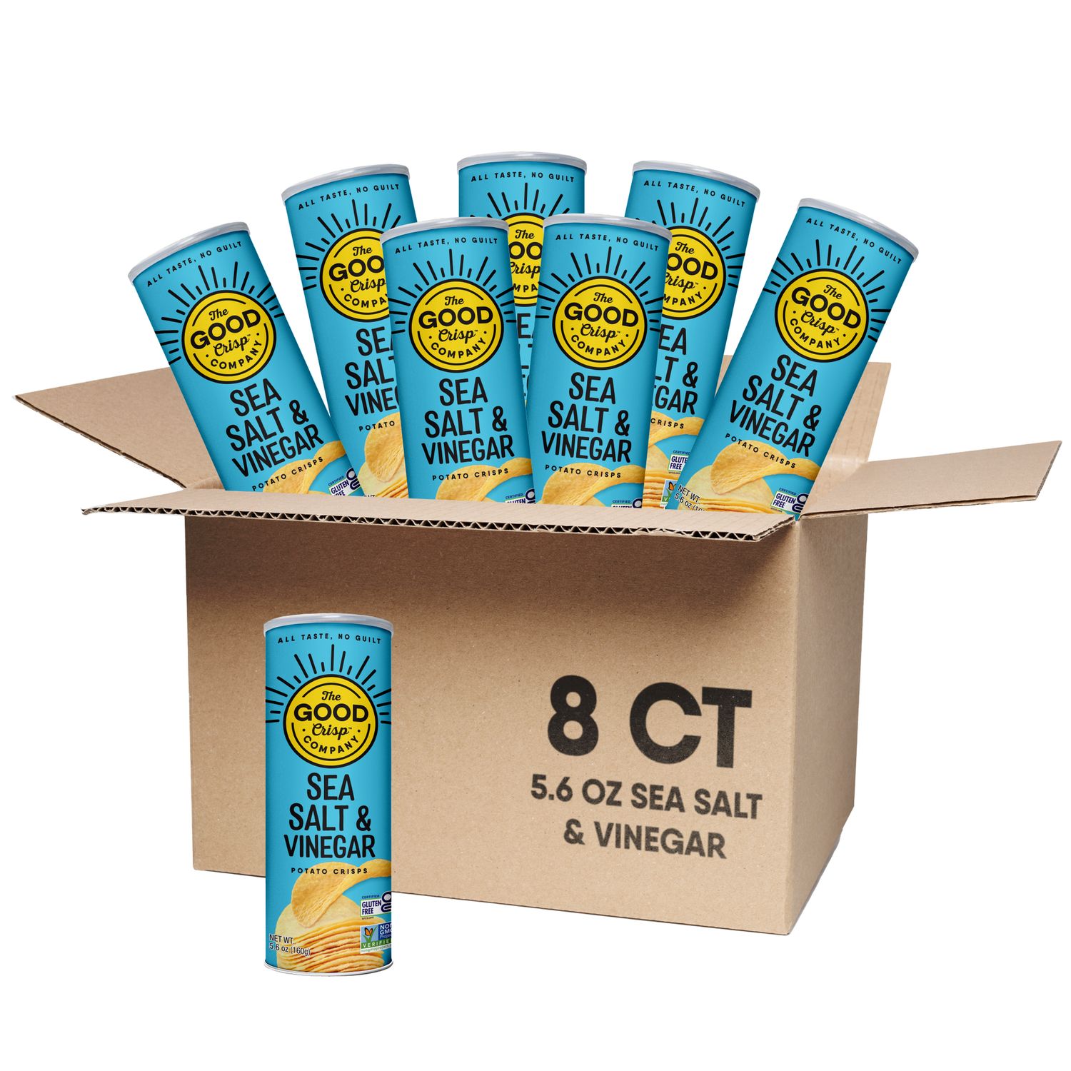 Sea Salt &amp; Vinegar Chips - 5.6oz Cans (Case of 8)