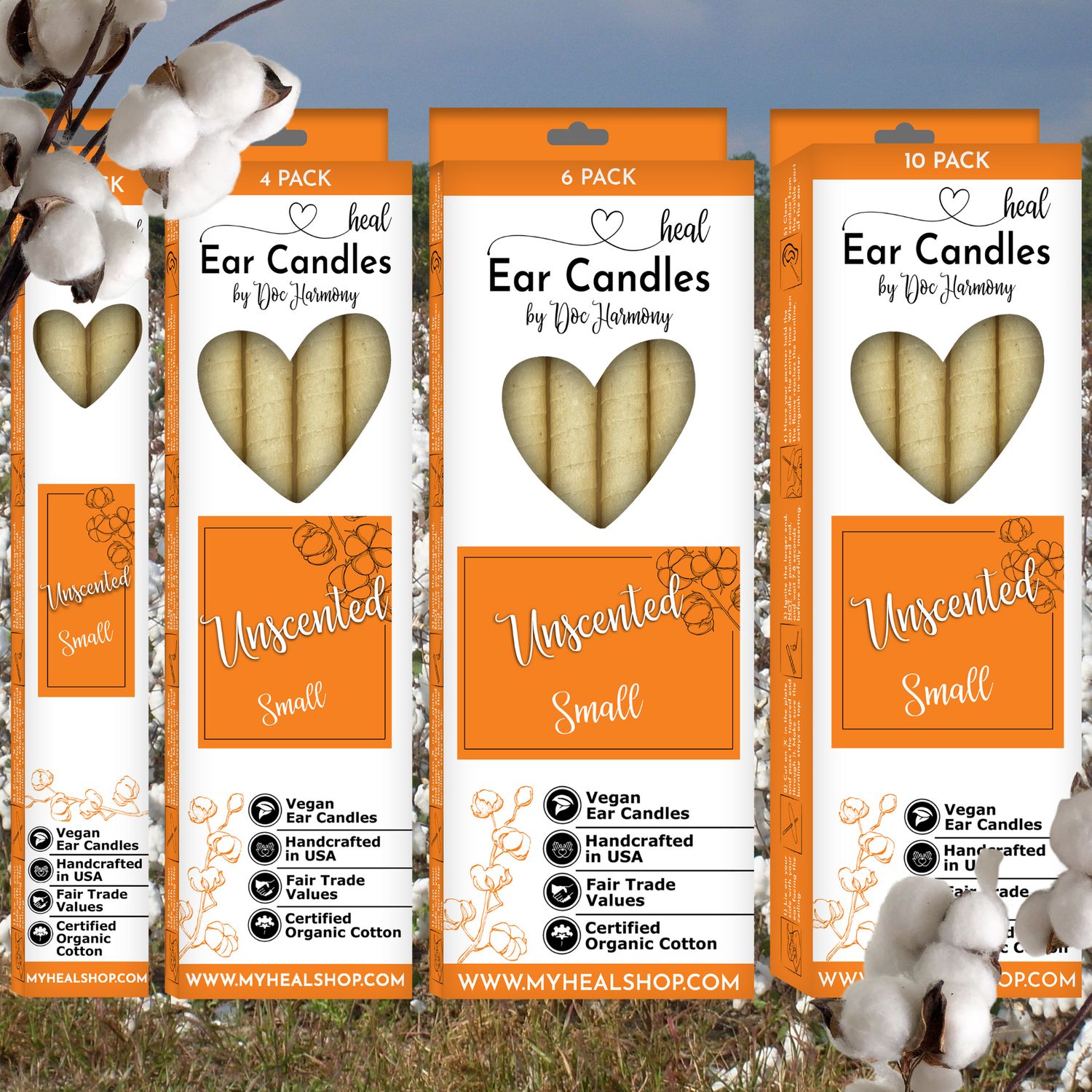 Unscented Ear Candles by Doc Harmony: 2-Pack