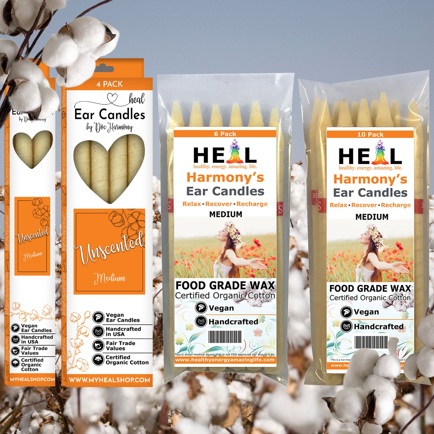 Medium Ear Candles by Doc Harmony: 2-Pack