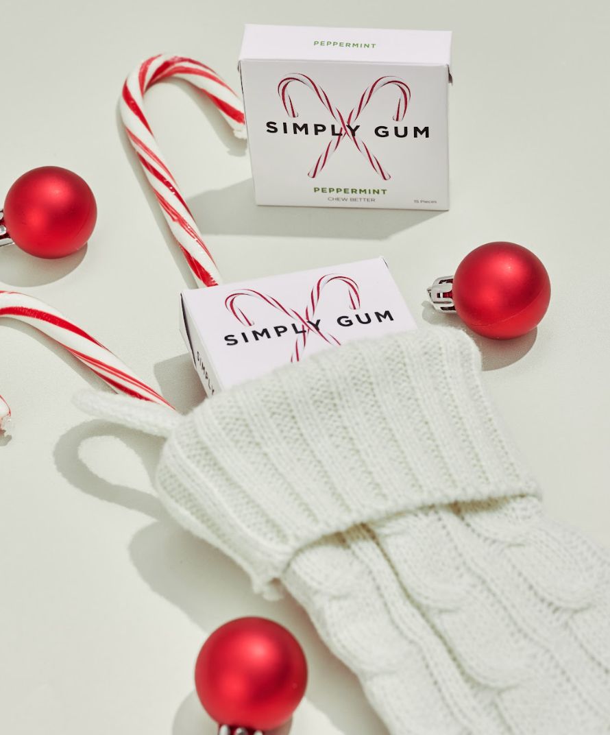 Holiday Peppermint Gum - Natural + Plastic Free | 6 Pack