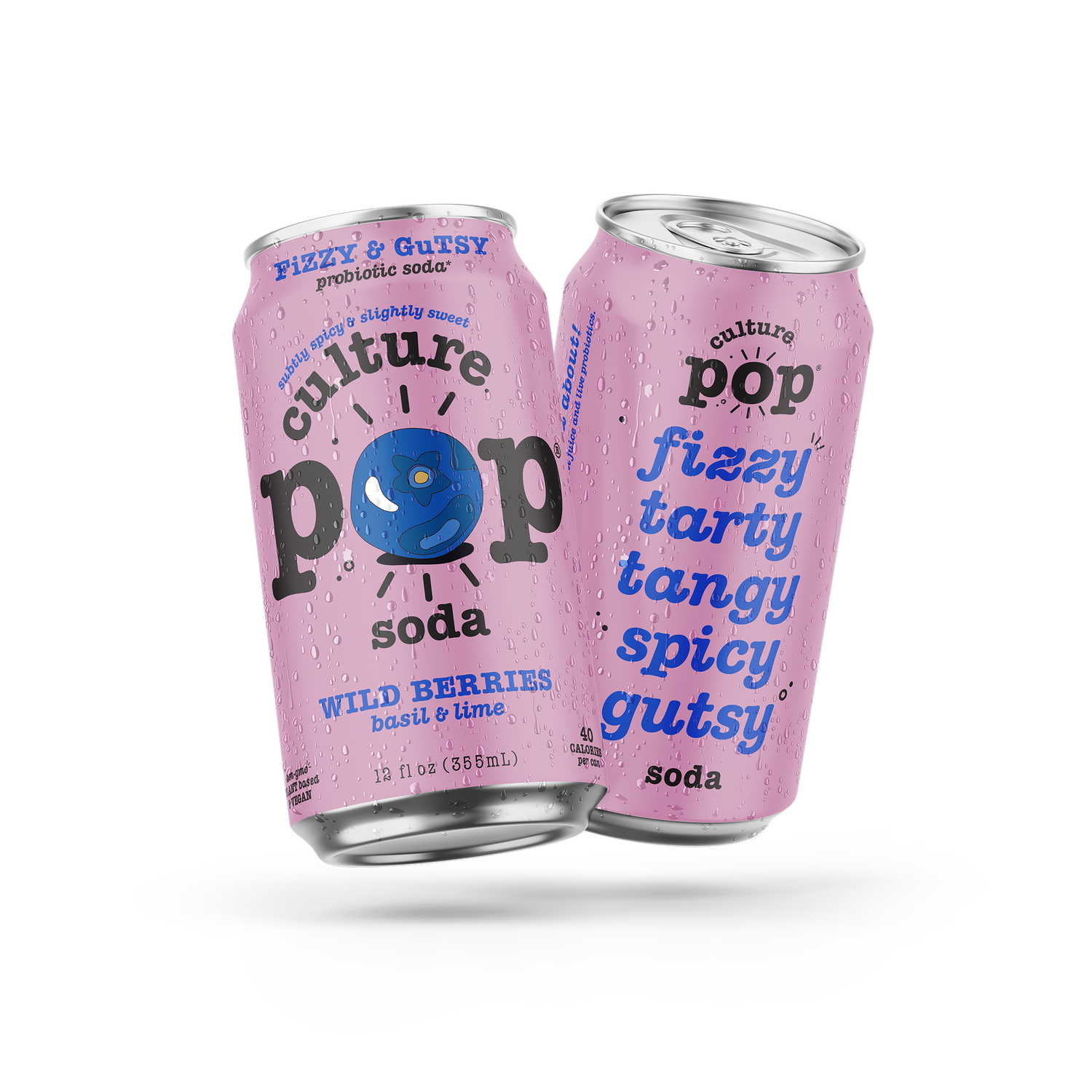 Culture Pop Sparkling Probiotic Soda, 12oz: Wild Berries