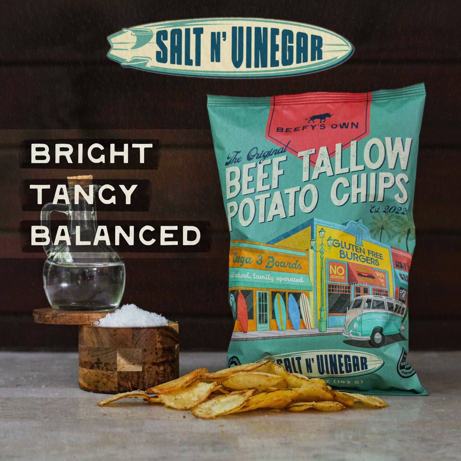 Beef Tallow Potato Chips - Salt N' Vinegar