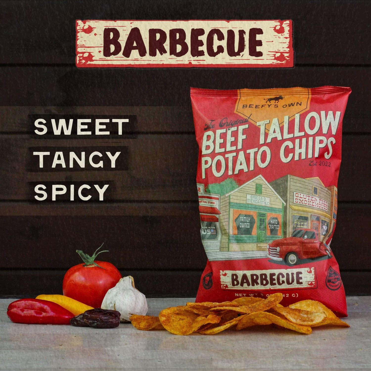 Beef Tallow Potato Chips - Barbecue