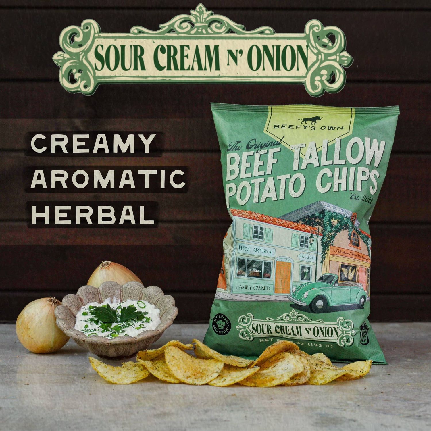 Beef Tallow Potato Chips - Sour Cream N' Onion