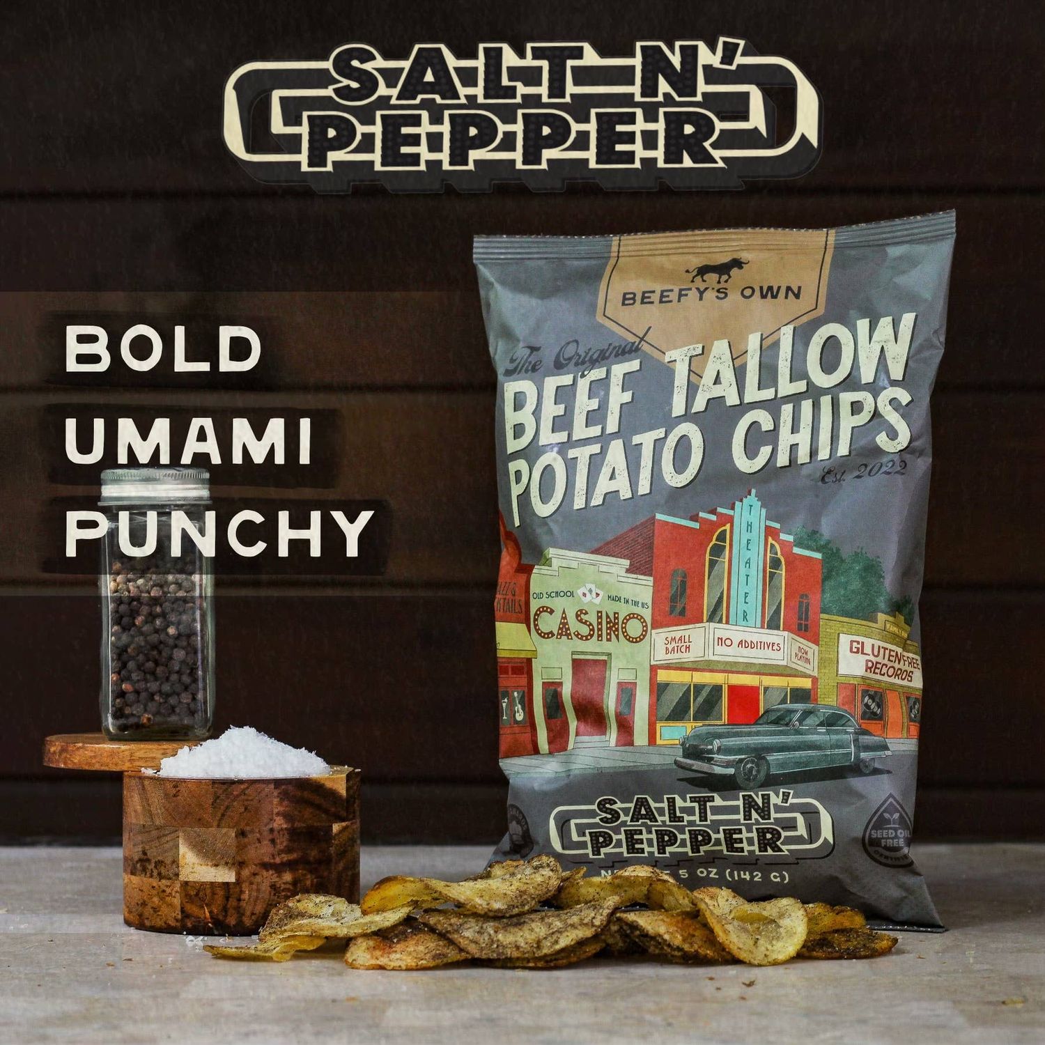 Beef Tallow Potato Chips - Salt N' Pepper