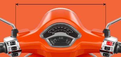 Measure the distance between the inside of the mirror stems. 380 - 400 - 410mm possible.