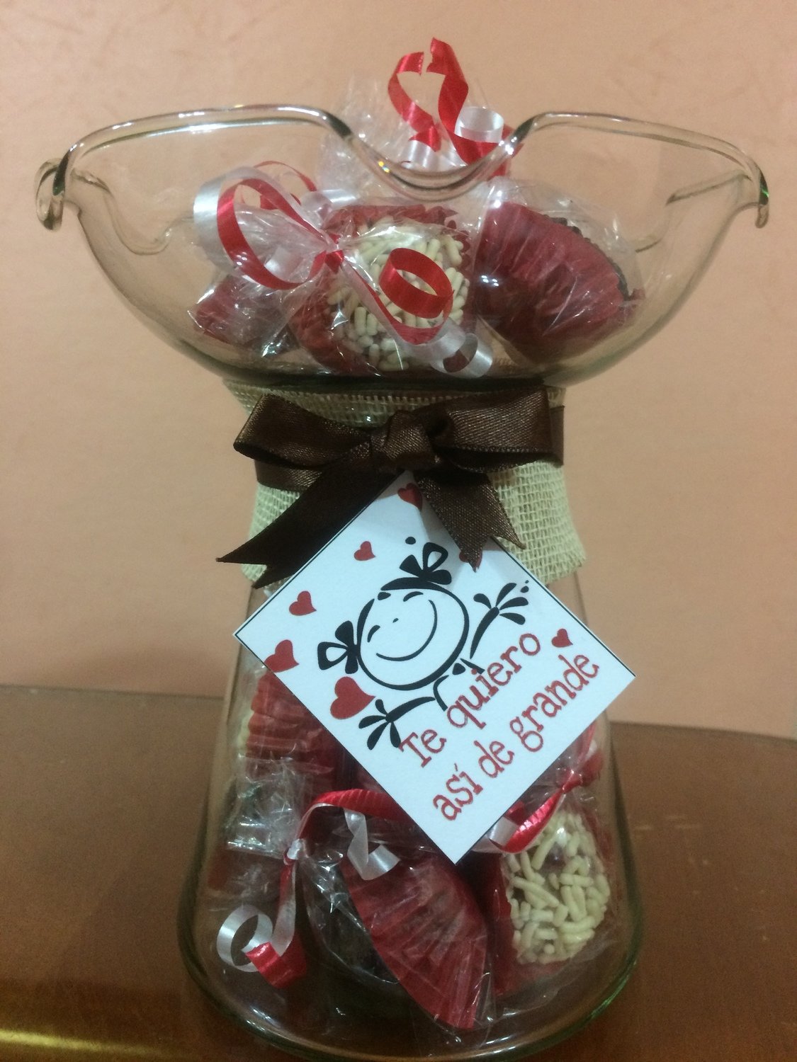 Florero de Cristal con 15 trufas envinadas