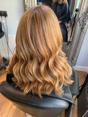 Full Head Colour with Foils finished with Cut and Blow Dry
