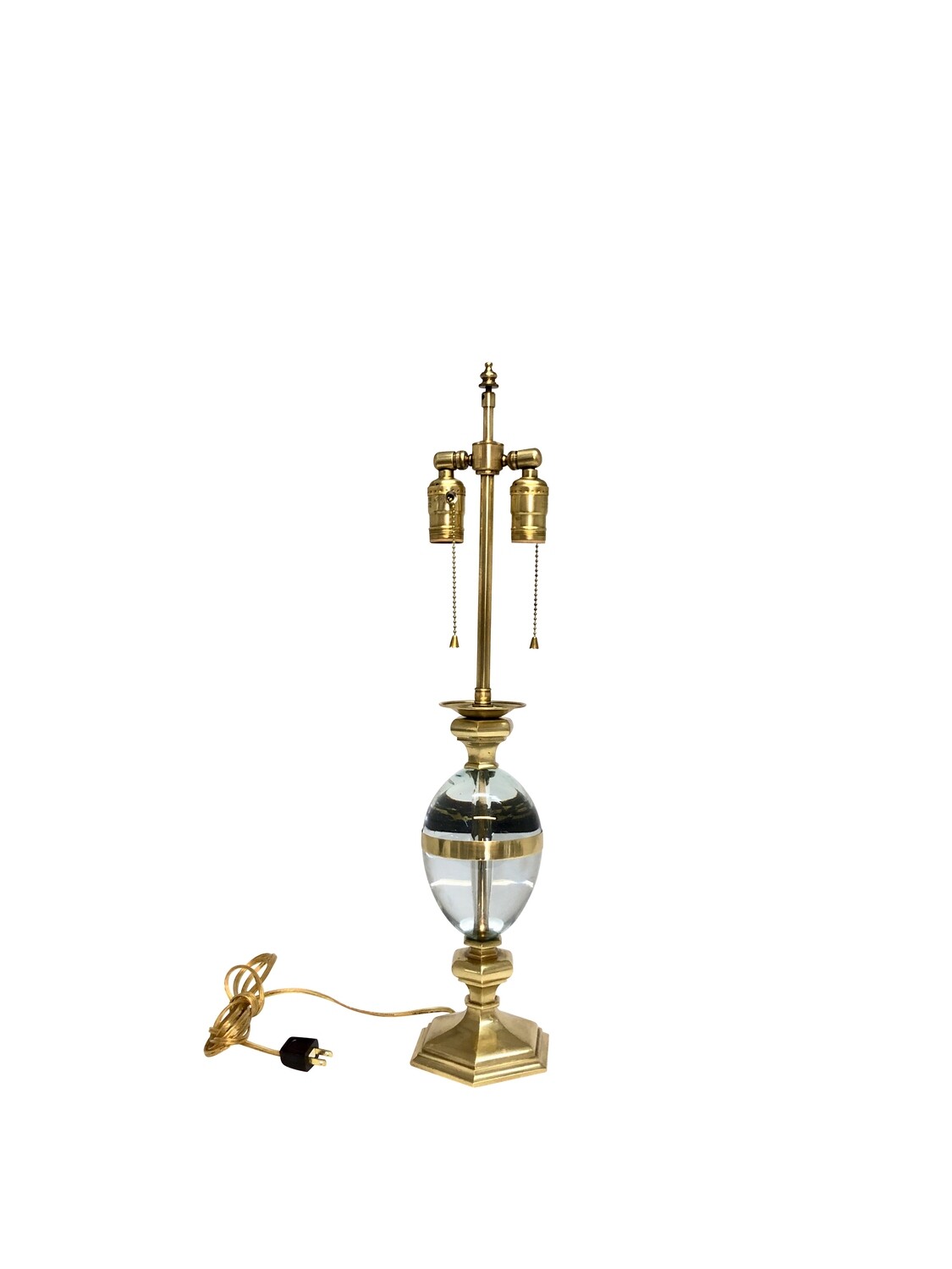 Antique Brass and Glass Table Lamp