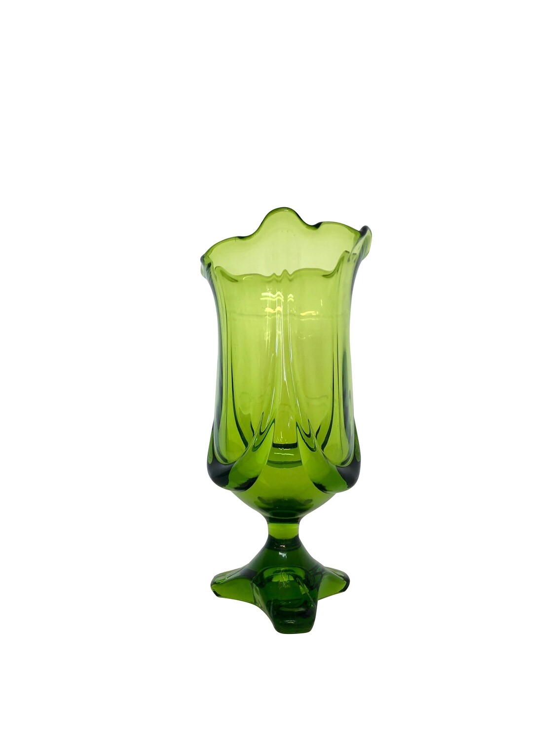 Mid Century Green Footed Vase