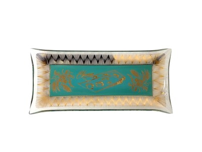 Mid Mod Cheese Plate Tray in Aqua and Gold