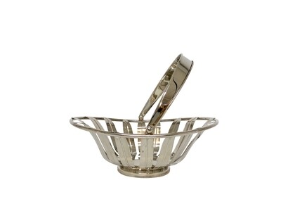 Vintage Silver Plated Sunflower Bread Basket with Handle