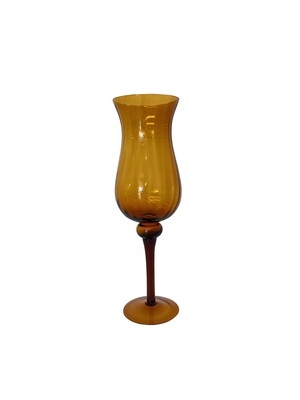 Tall Footed Mid Century Hand Blown Glass Vase