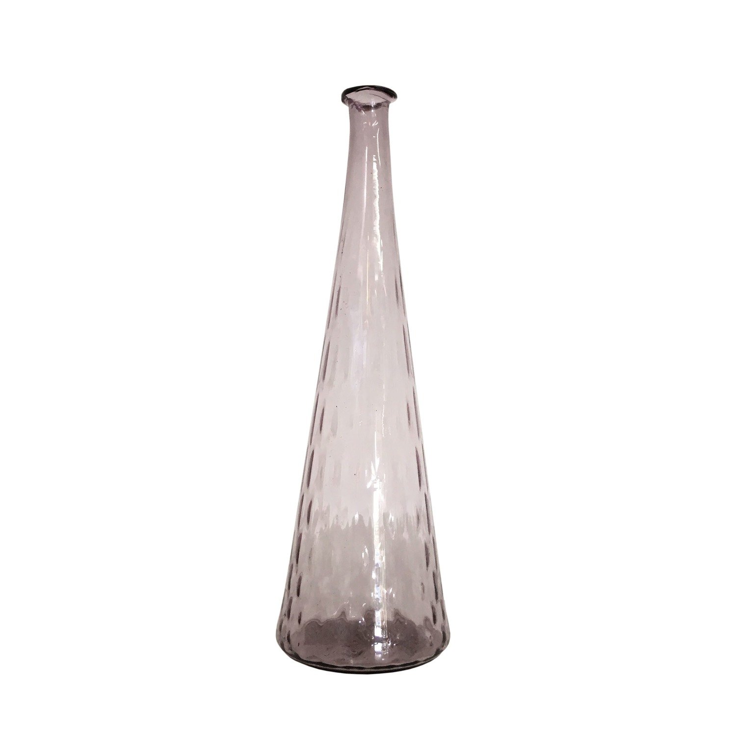 Mid Century Smoked Purple Hand Blown Glass Vase