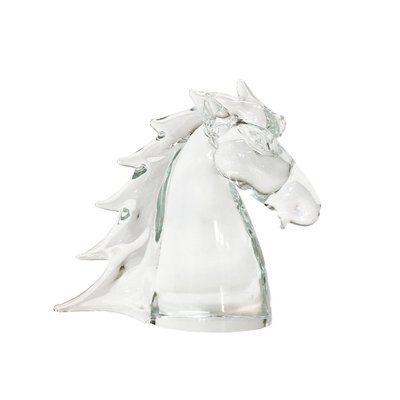 Mid Century Hand Blown Noble Glass Equine Bust