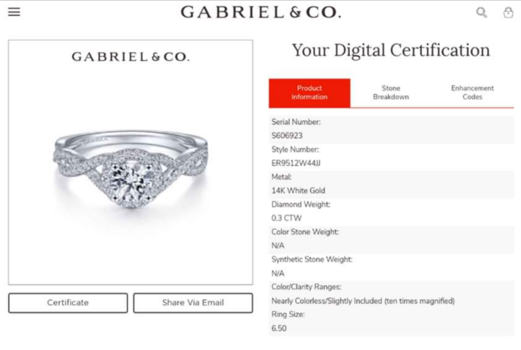 gabriel and co serial number
