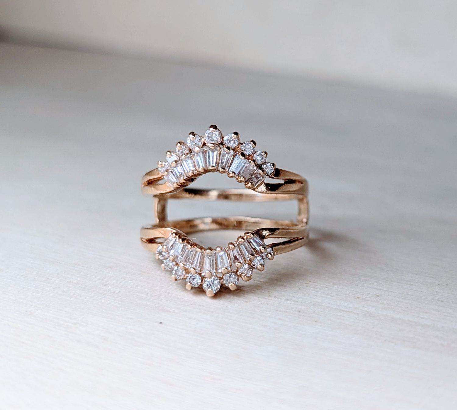 Gorgeous 1 Carat Natural Diamond Ring Guard in 14k Yellow Gold Sz 7