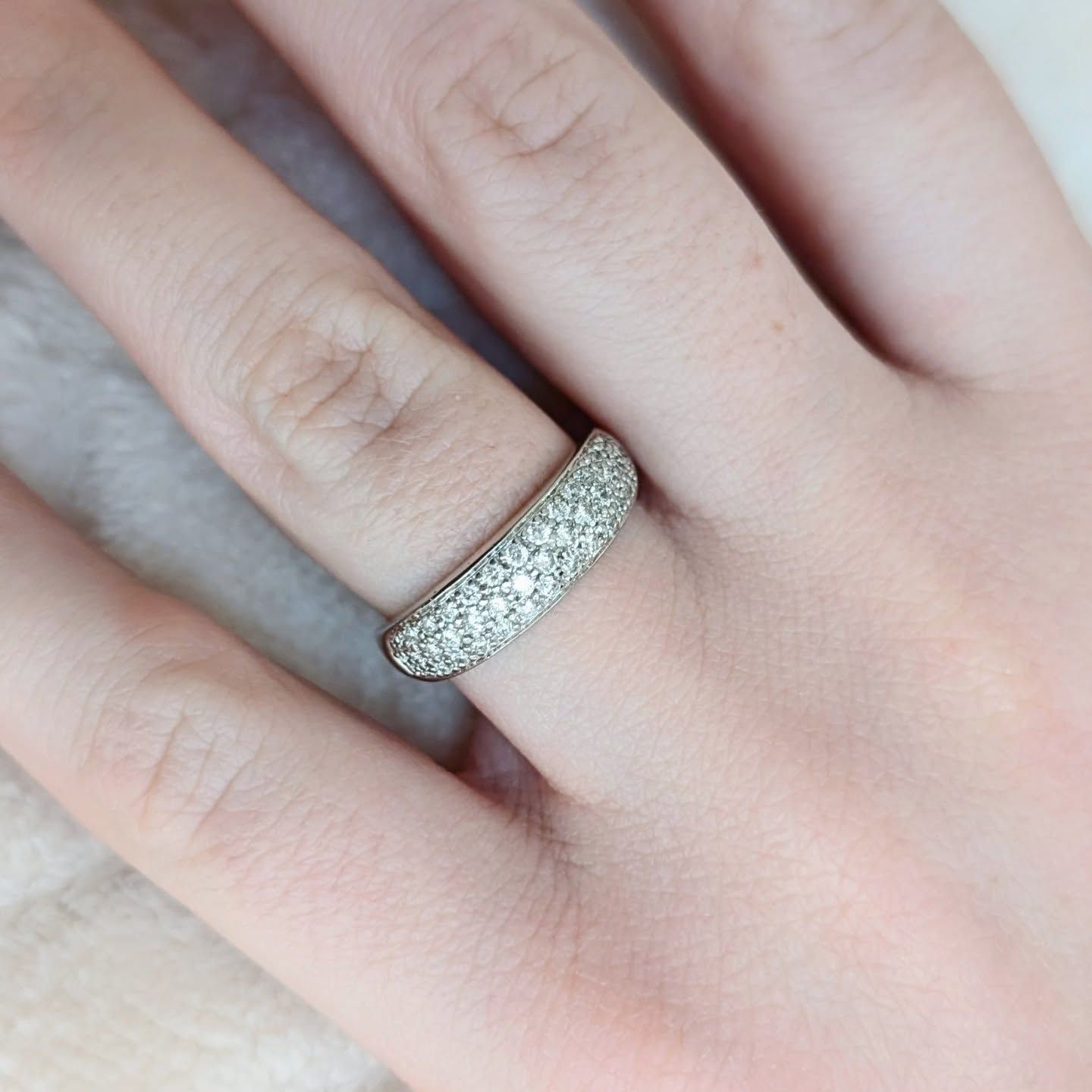Shane Co Pavé Diamond Band in 14k White Gold Size 5.5