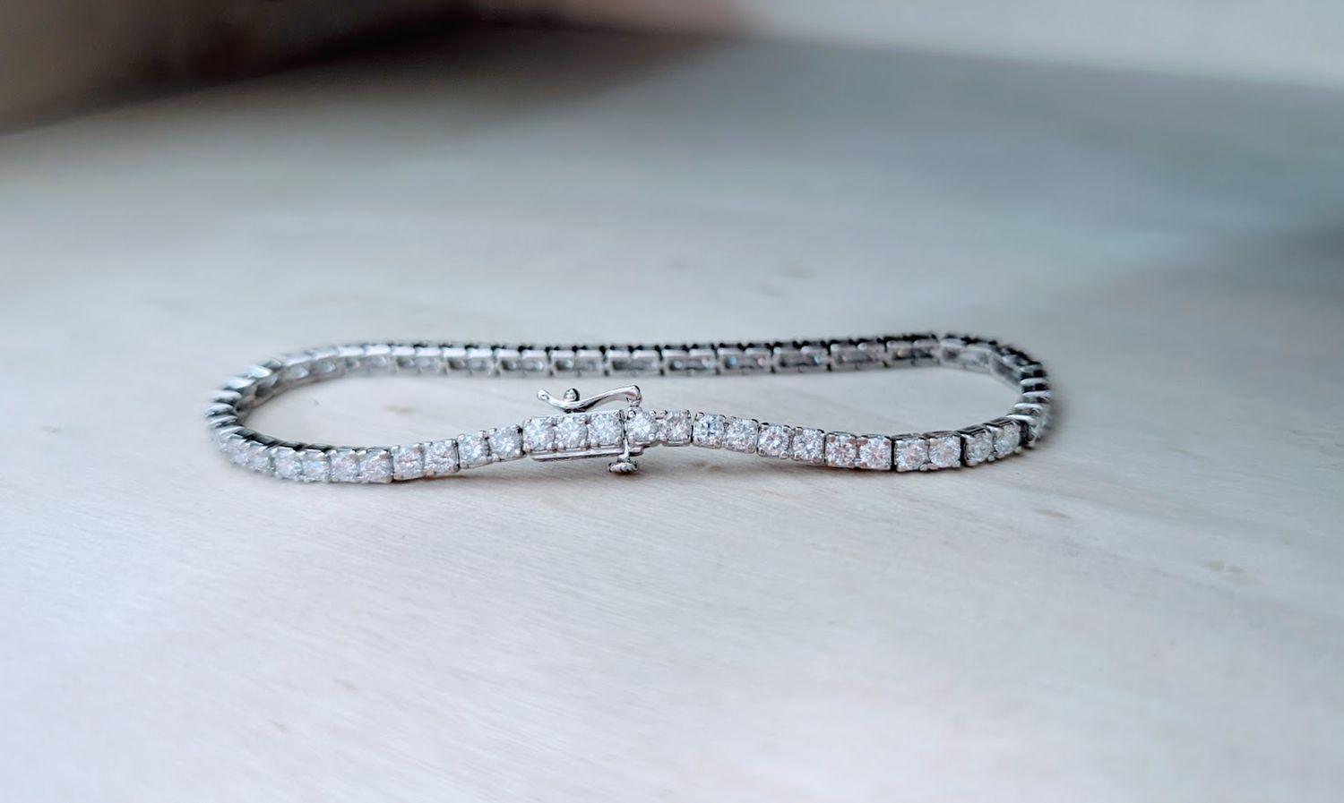 5Ct Lab Grown Diamond Tennis Bracelet Set In 14K White Gold