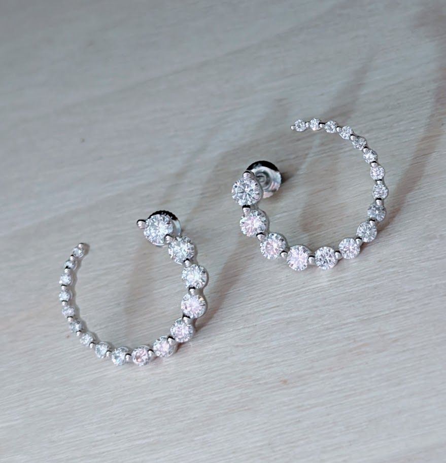 1.5Ct Lab Grown Diamond Earrings Set In 14K White Gold