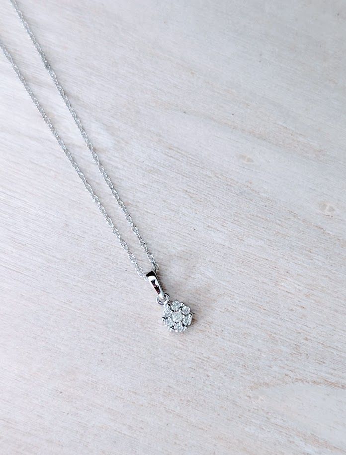 0.09 Ct Natural Diamond Flower Pendant