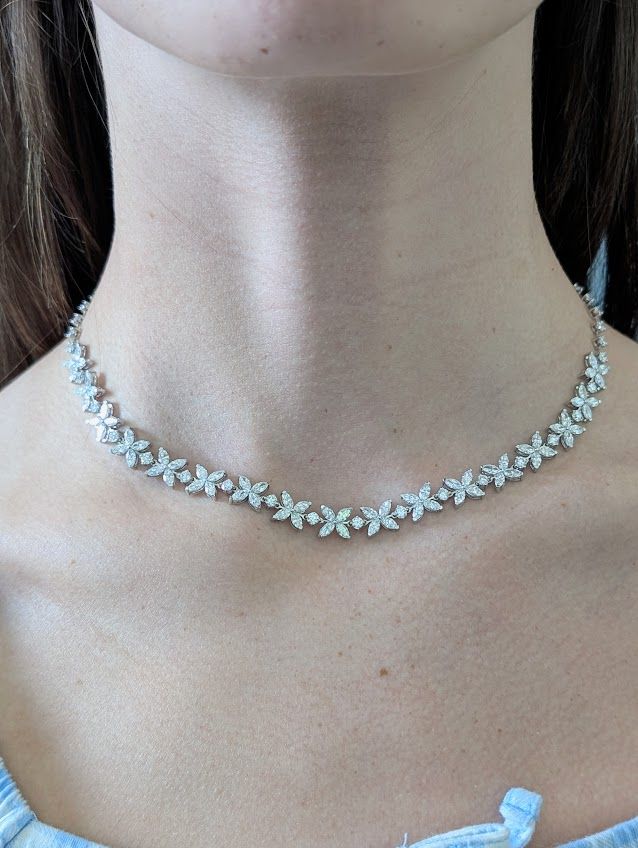 Magnificent 12.4 Carat Lab Grown Diamond Necklace in 14k White Gold