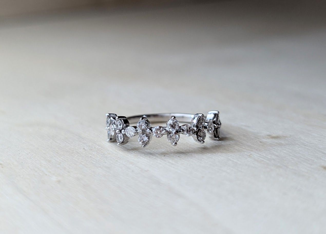½ Carat Lab Grown 14k White Gold Diamond Anniversary Band Size 5.5