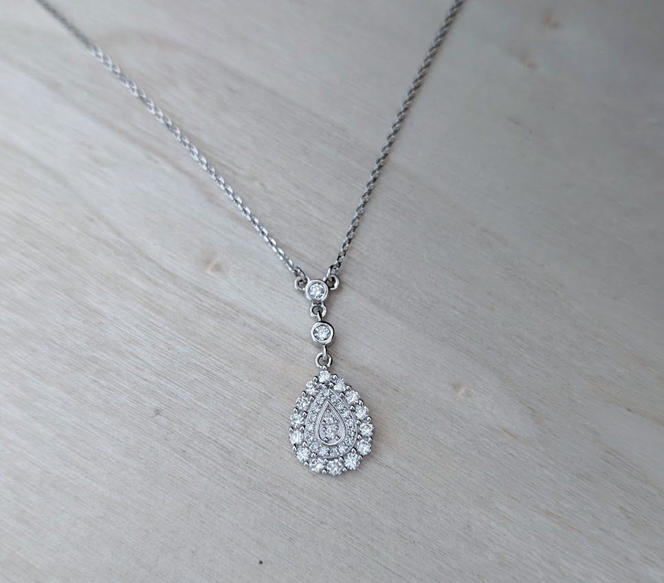 1/2Ct Pear-Shaped Lab-Grown Diamond Pendant Necklace in White Gold