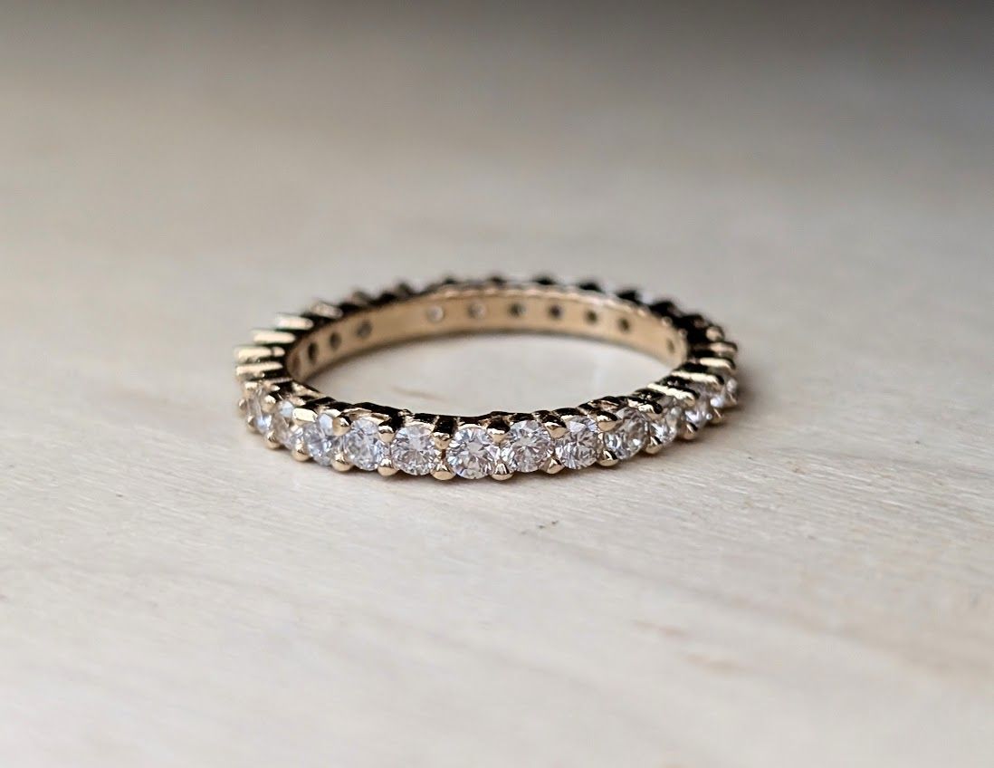 1 Carat Lab Grown Diamond Eternity Ring in Yellow Gold