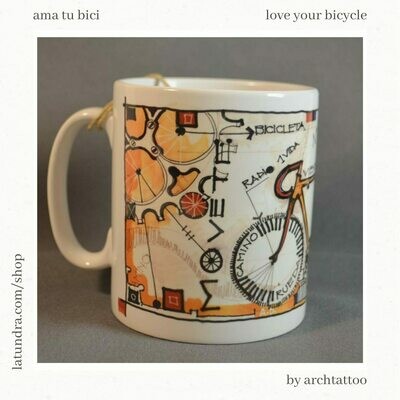 Love your bicycle Mug by La Tundra Love your bicycle Mug by La Tundra