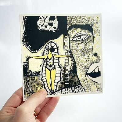 Silk Screen Printed Card FACE by Um Lazuli Limited Edition Silk Screen Printed Card FACE by Um Lazuli Limited Edition