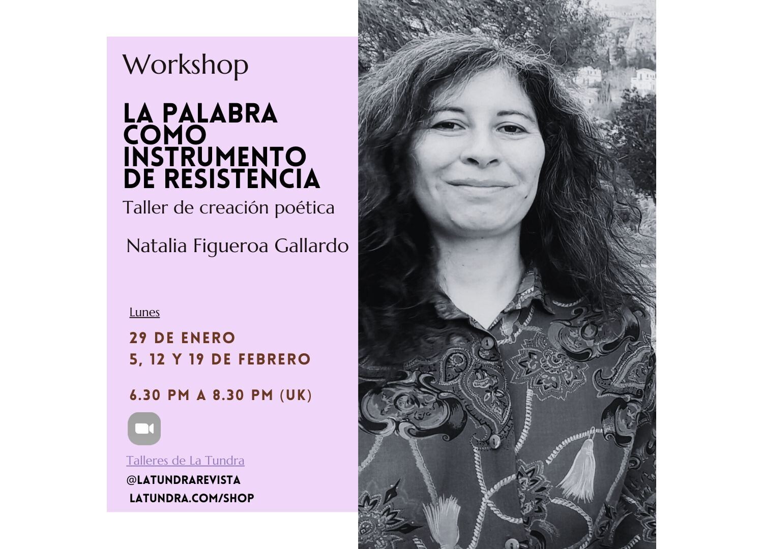 La palabra como instrumento de resistencia - Taller con Natalia Figueroa Gallardo
