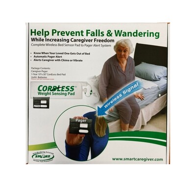 Cordless Bed Sensor Pad To Pager Alert System. RETAIL PACKAGED