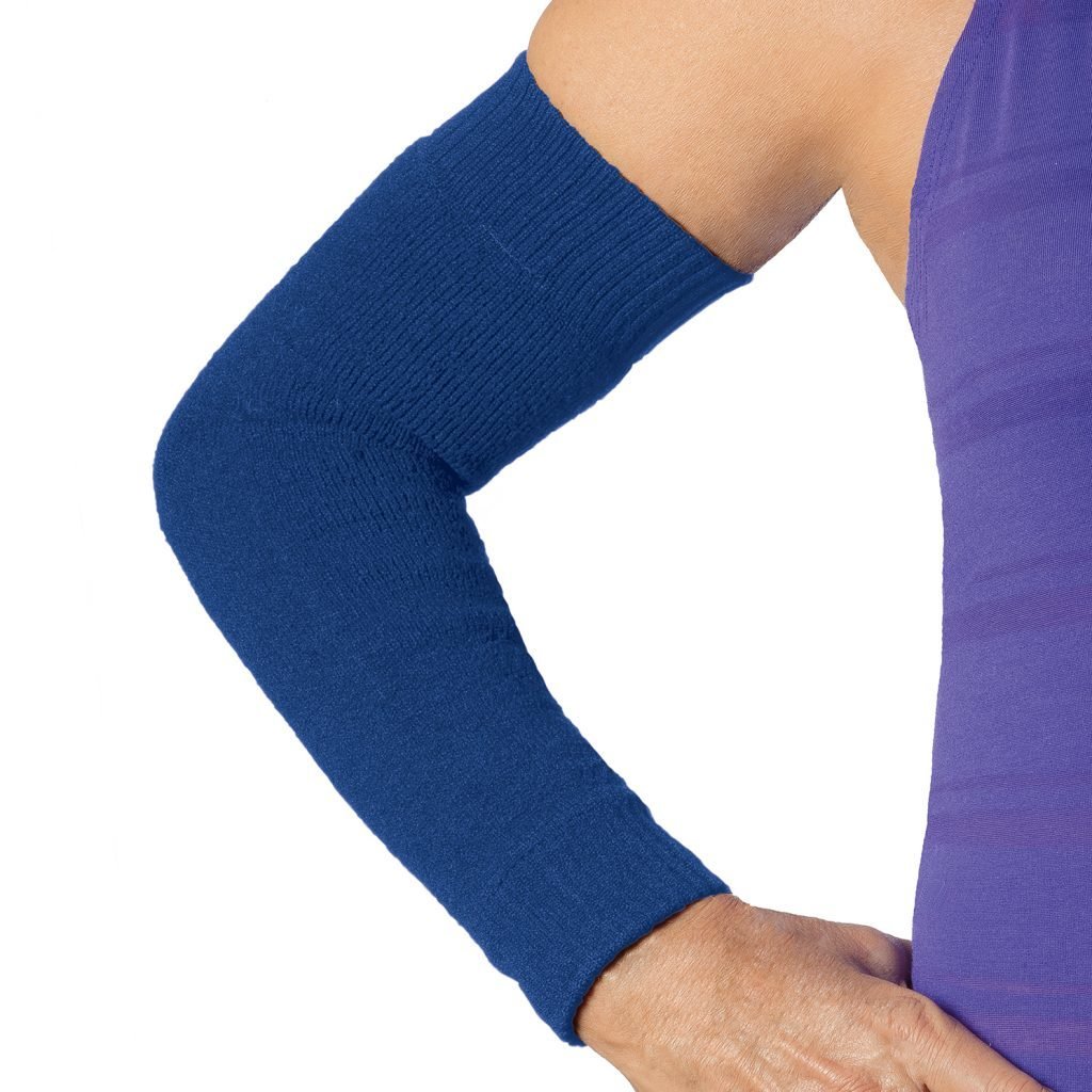 Skin Tear Prevention UPF 50+ Sun Protection Full Arm Sleeves - Heavy (Regular) Weight. (Pair), Colour: Navy