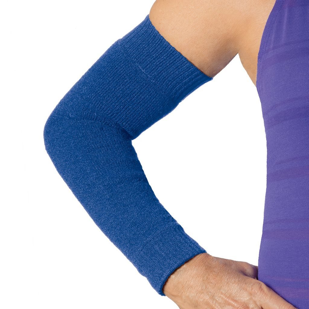 Elderly Skin Protector Full Arm Sleeves UPF 50+ Sun Protection Light Weight. (Pair), Colour: Royal Blue