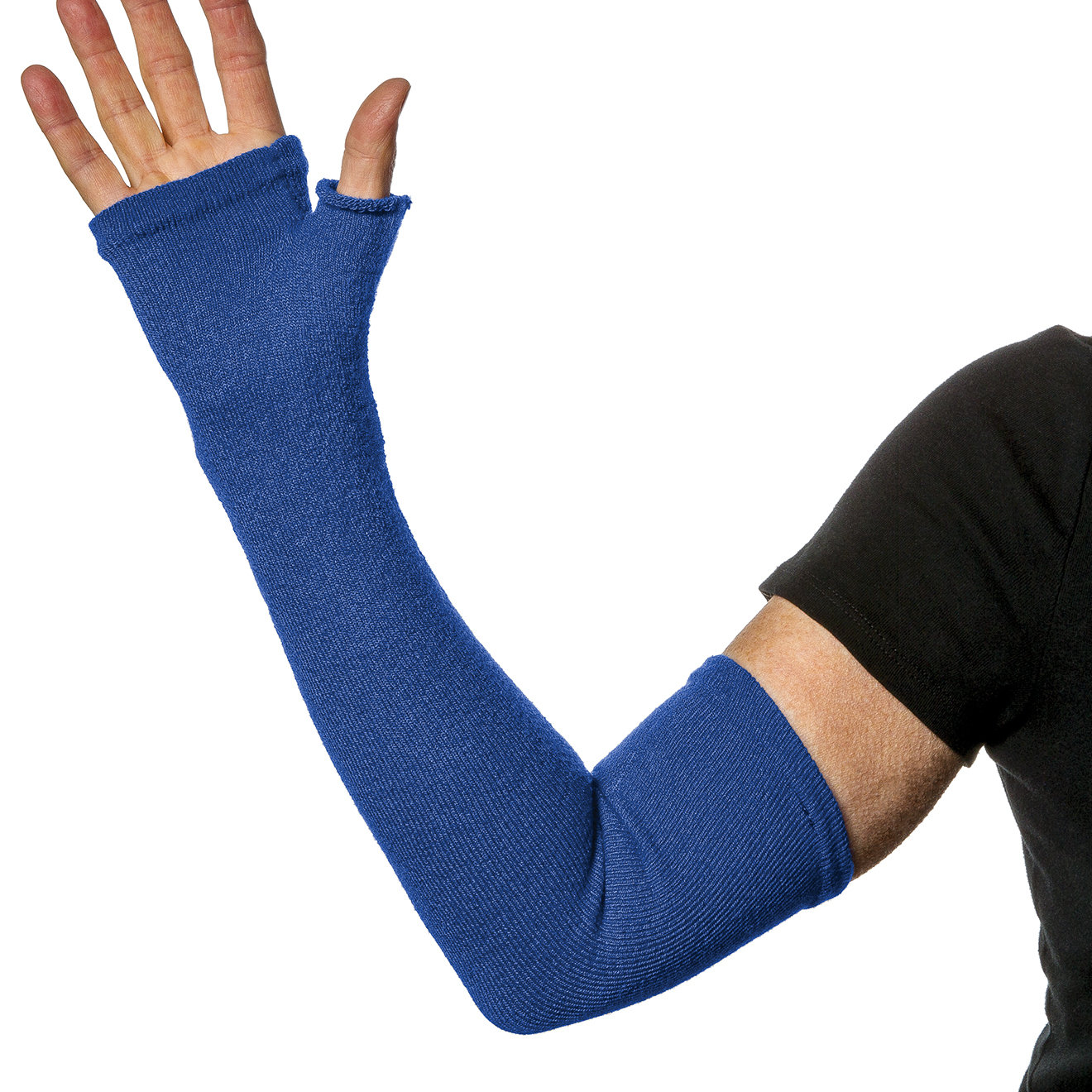 UPF 50+ Sun Protection Weak Frail or Fragile skin protection with Long Fingerless Gloves - Medium Weight. Weak skin protection. (Pair)