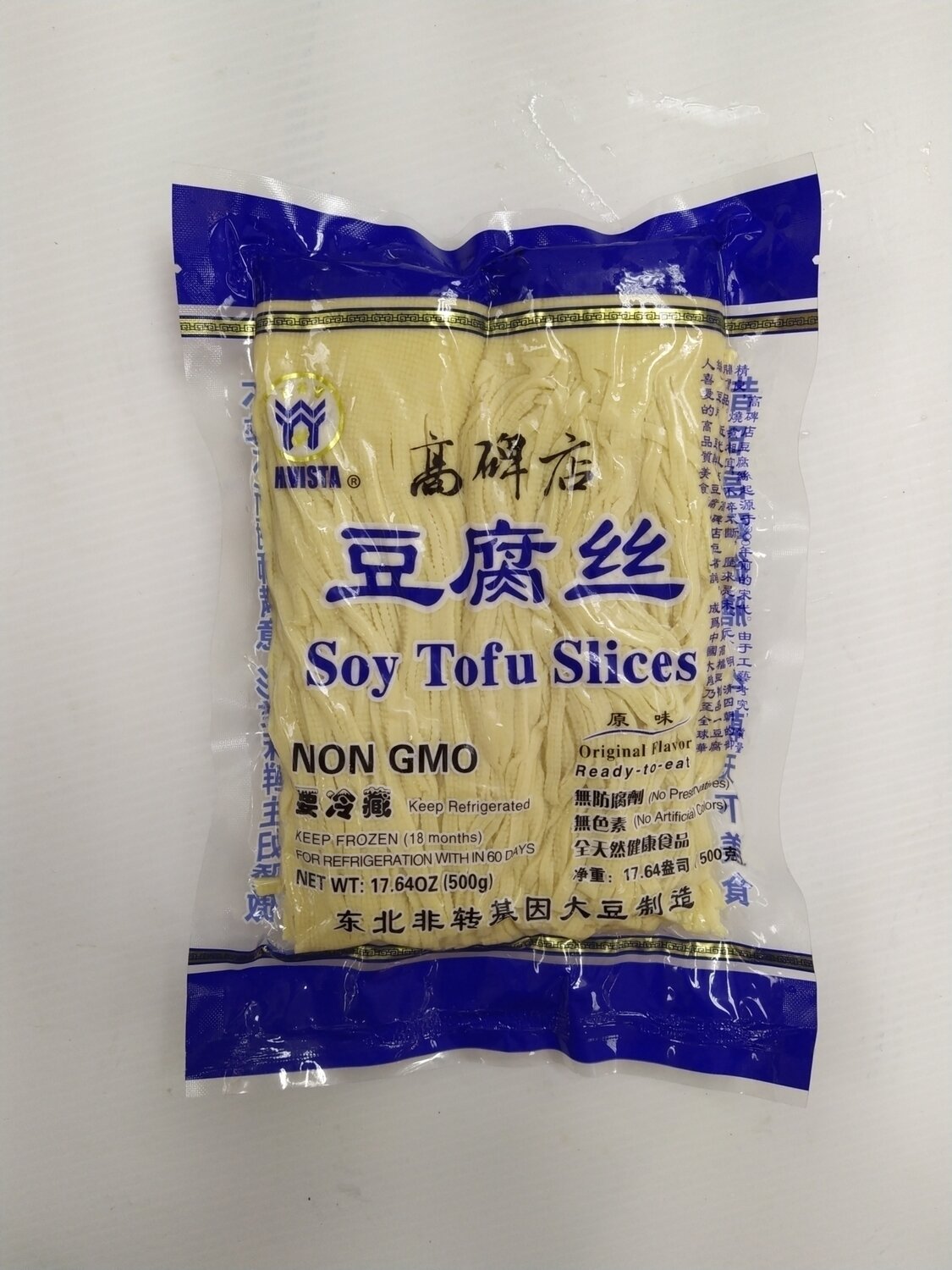 ❄高碑店 原味豆腐丝 Soy Tofu Slices NON GMO 500g (17.64 oz)